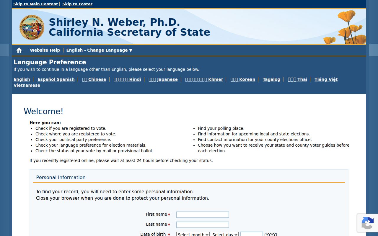 Calexico residents directory voter status lookup information