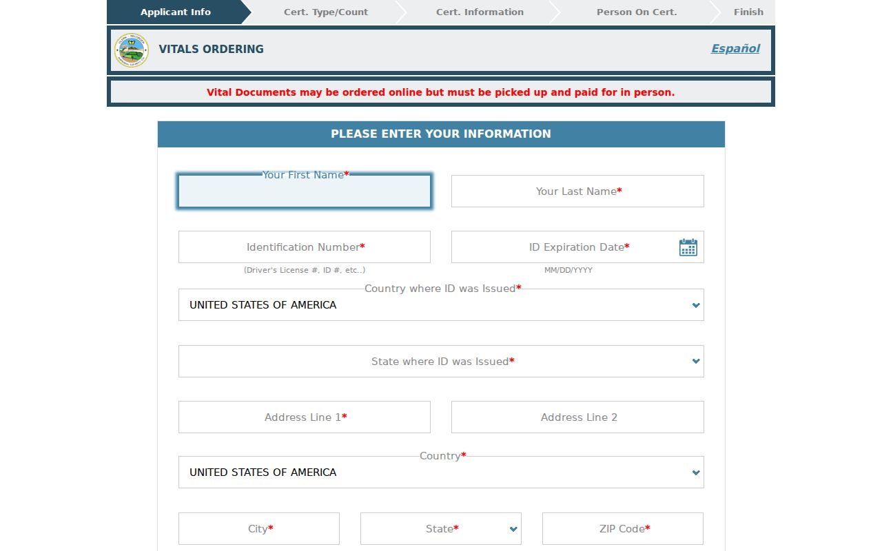 Calexico residents directory vital record order intake