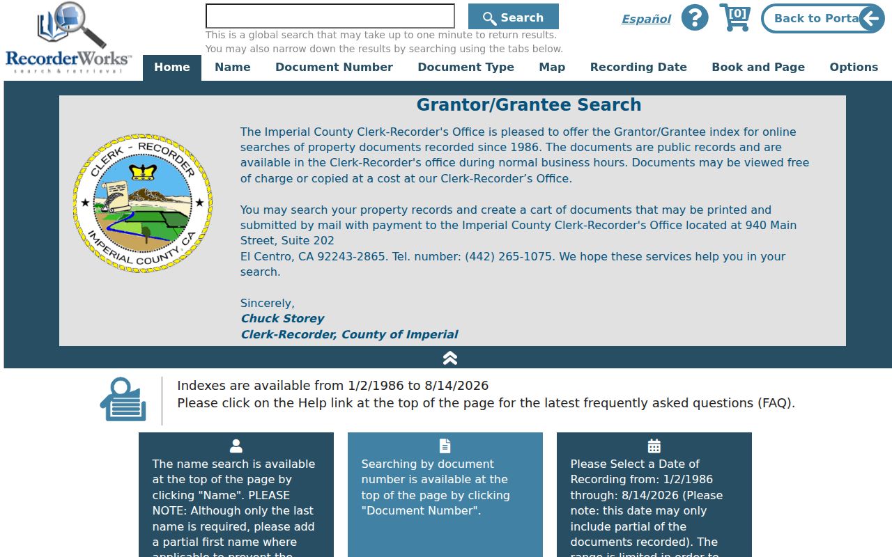 Calexico residents directory RecorderWorks recorded-document index