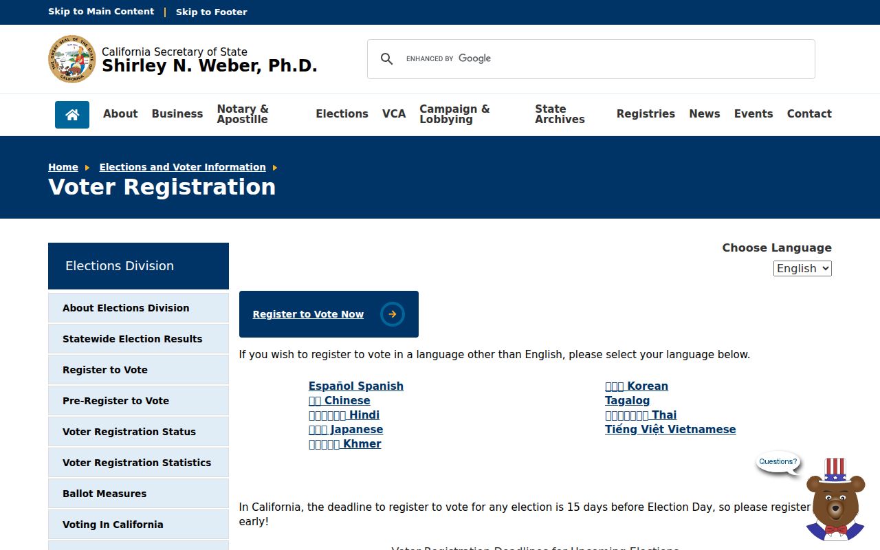 Calexico neighbors California voter registration rules
