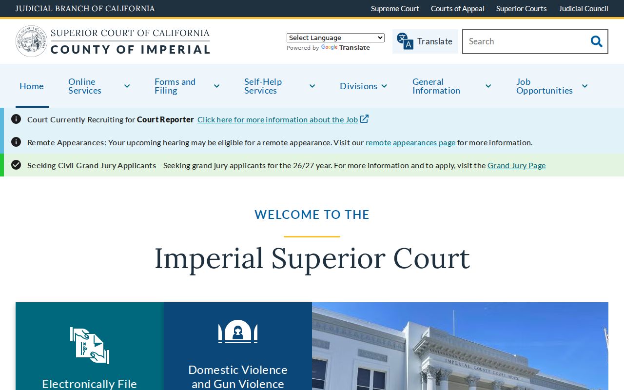 Calexico previous residents Imperial County court records