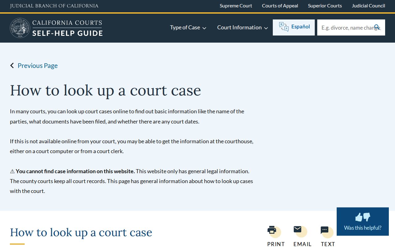 Calexico resident lookup California court case guidance