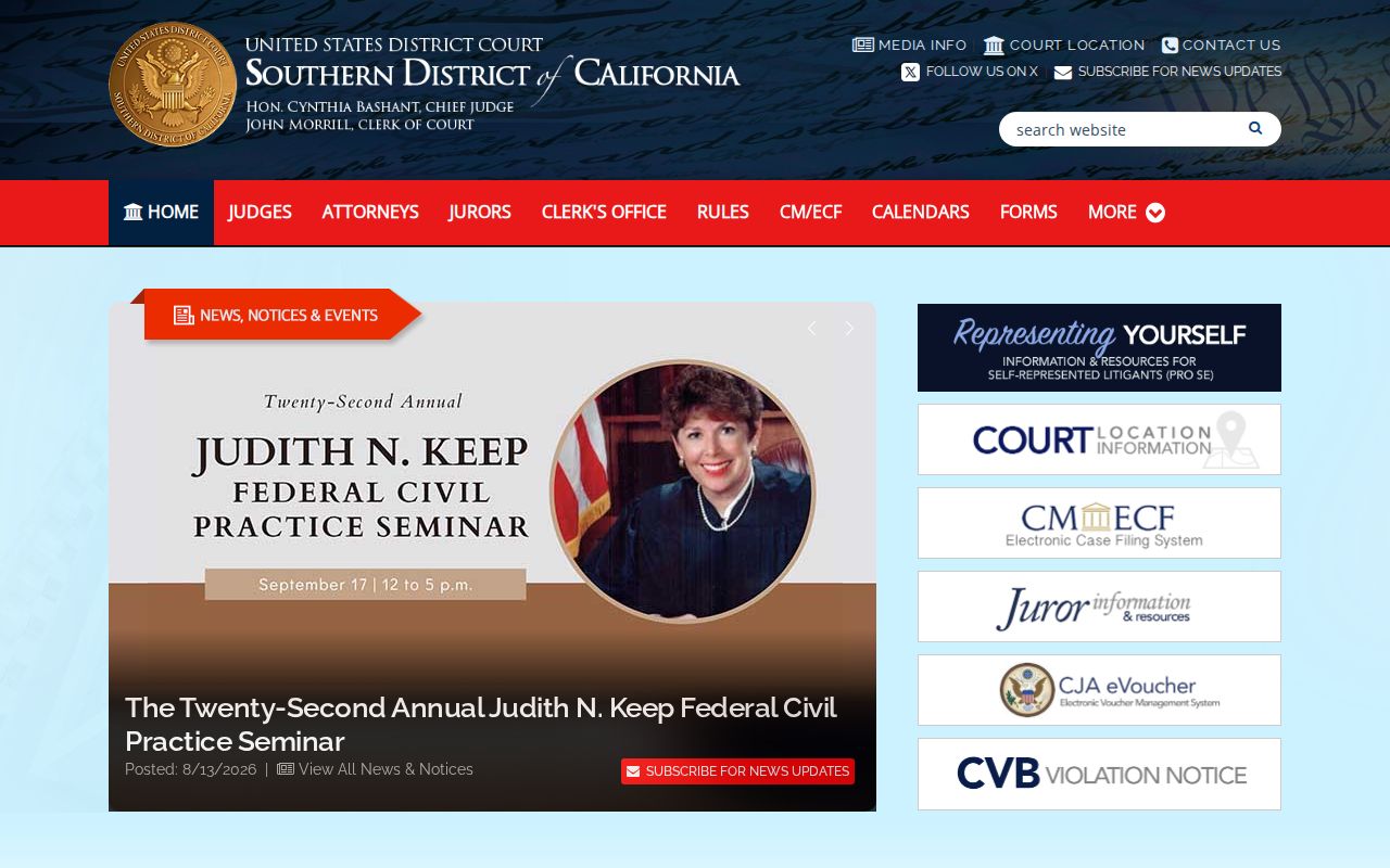 Calexico ZIP code directory federal court geography
